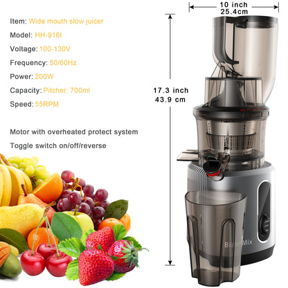 SmoothFastt 200W Cold Press Juicer
